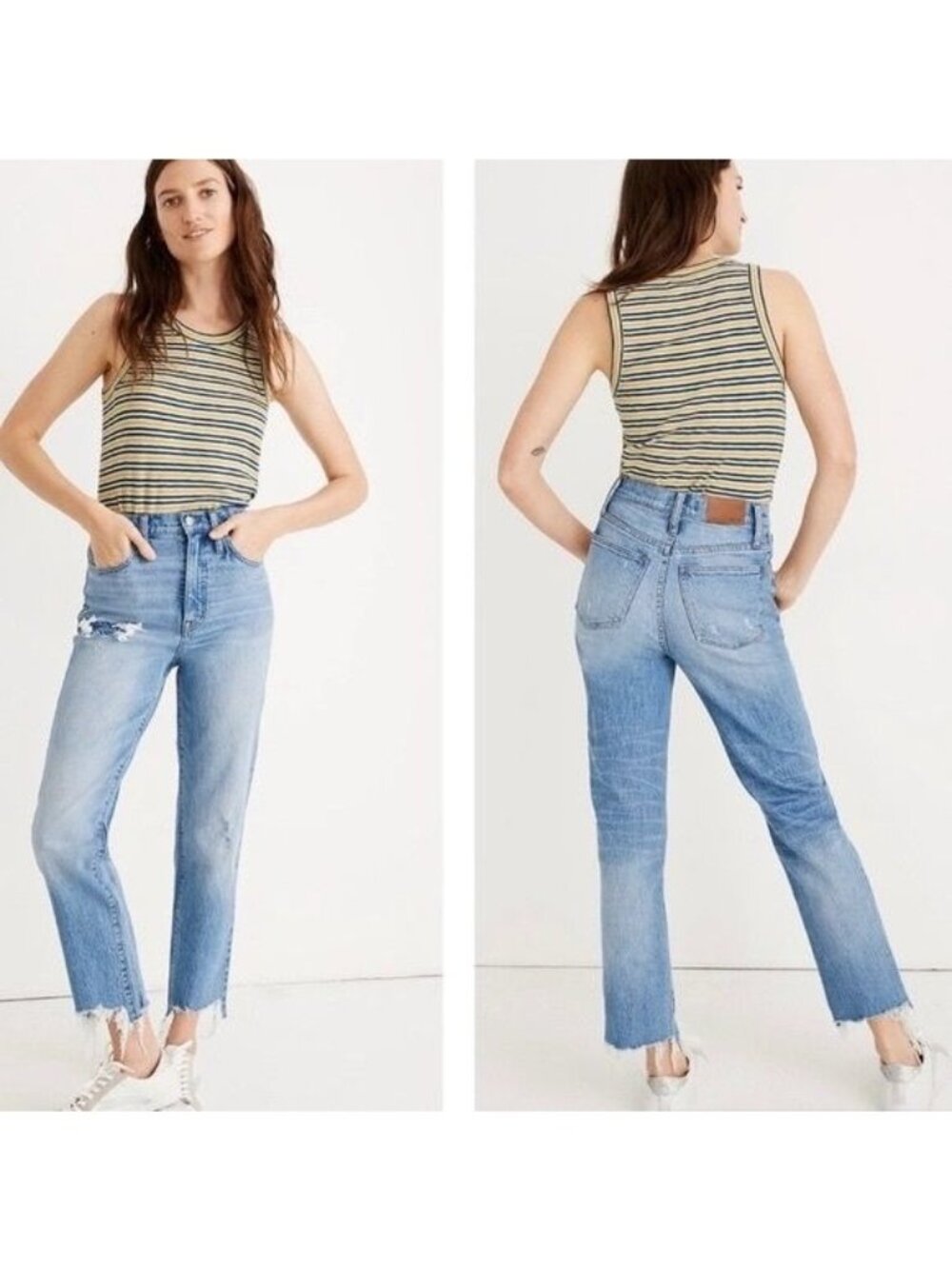 Madewell Classic Straight Jeans, Corrie Wash Step-Hem size 26